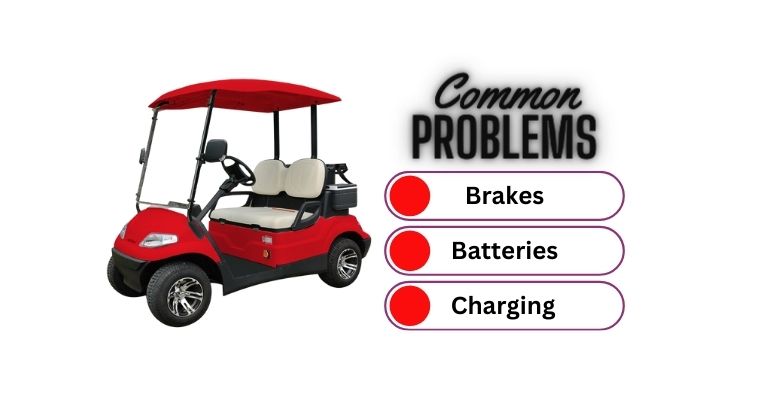 three common icon golf carts problems infographic