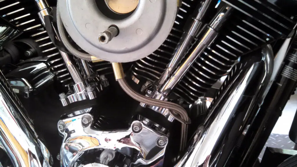 close up picture showing a Harley after a Breather Bypass