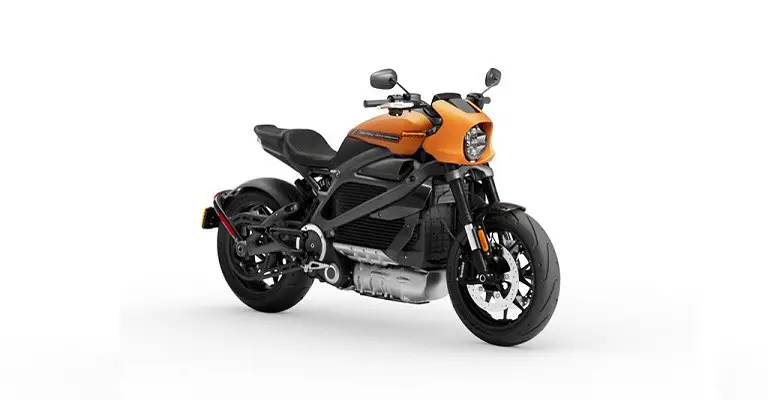 Image of Orange Harley Davidson Livewire, with an Automatic Transmission.