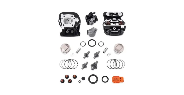 Here's an example of Harley's stage 4 kit. IT includes, new pistons, cylinder heads, compensators, gears, throttle bodies, and a performance ECU chip.