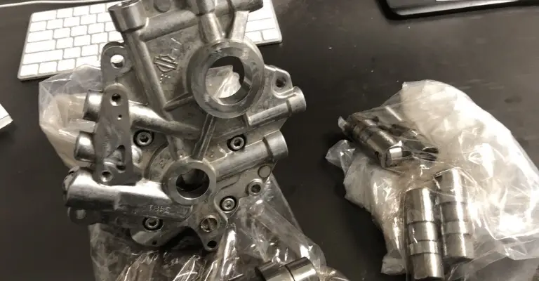 Here's an example of the oil pump that goes bad on Milwaukee 8 recalled engines. This picture also includes new cams, lifters, and a cam plate.