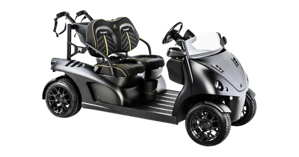 Pictured, is a Garia Currus Mansory edition in gunmetal gray with hand-stitched leather seats in a stylish, sporty trim.