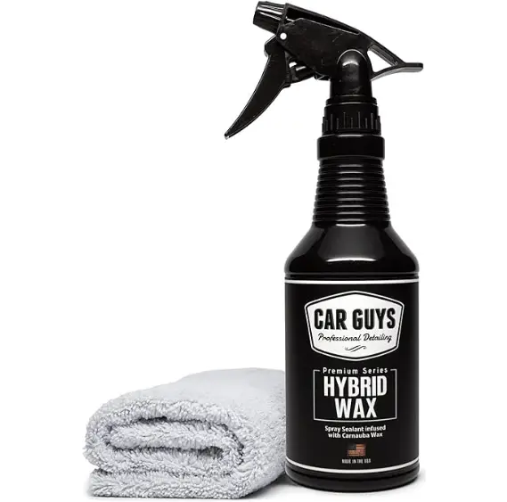 This is a product image of Car Guys' Hybrid Wax spray. It is my second favorite wax to use on my motorcycle.
