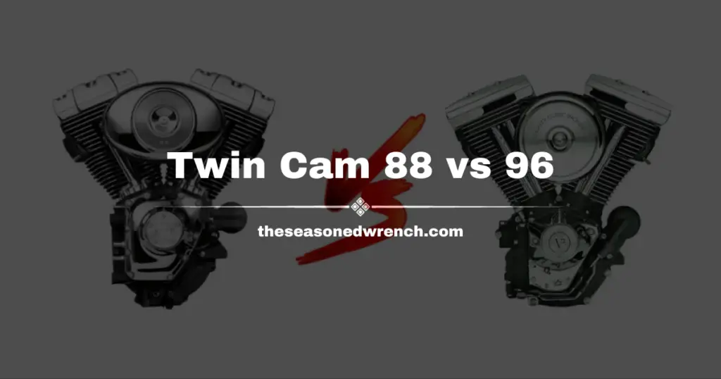 Here's a picture of Harley's two most prominent engines, the Twin Cam 88 and 96.