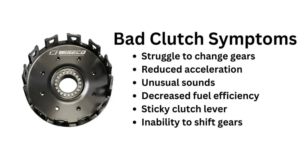 Here's an infographic detailing the symptoms of a bad motorcycle clutch.