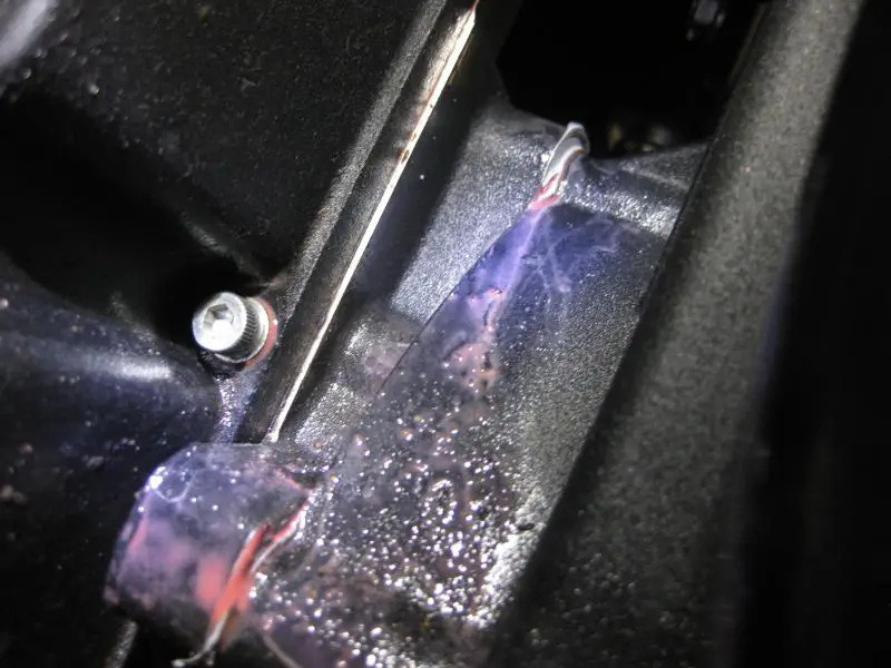 Here's an example of primary fluid leaking from the transmission of a Harley-Davidson.