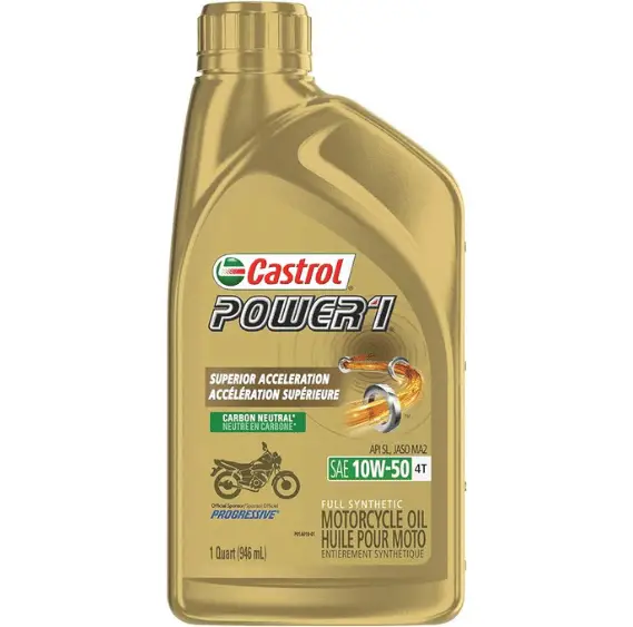 This is a picture of the Power1 4T motorcycle oil from Castrol.