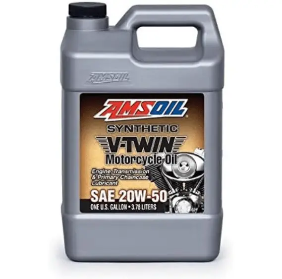 This is a picture of the Synthetic V-Twin motorcycle oil from Amsoil.