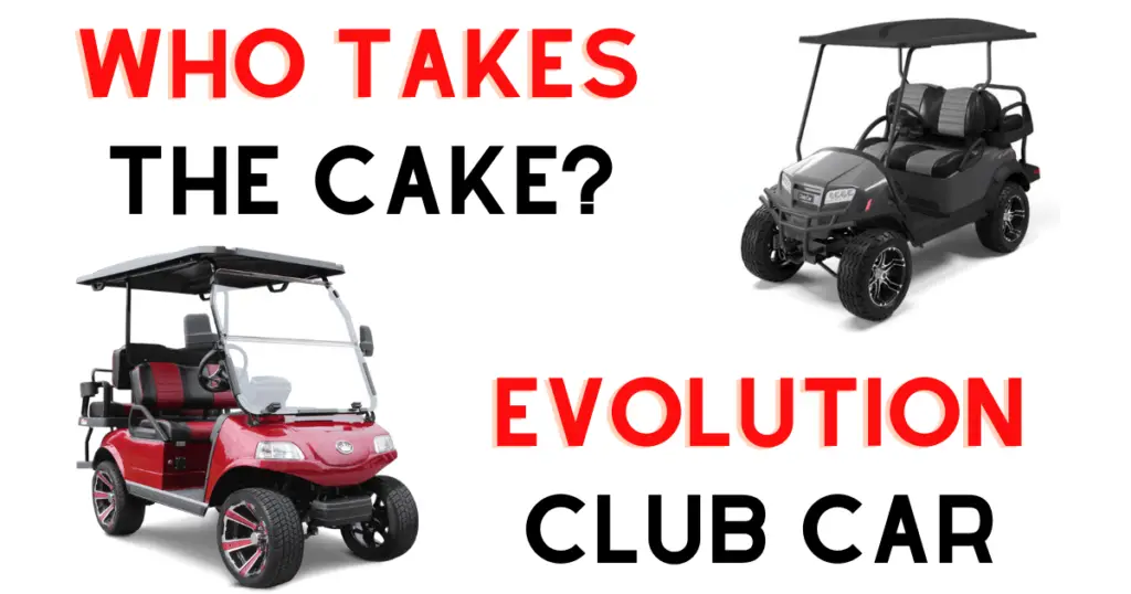 Custom infographic introduced the comparison between Evolution and Club Car golf carts