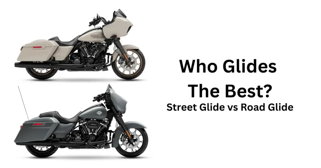 Custom infographic that shows a Street Glide and Road Glide on top of each other to offer a direct comparison.