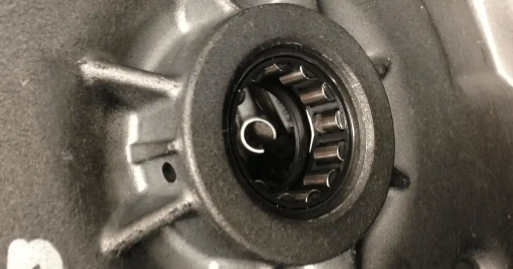 Example of the inner primary bearing reinstalled into the primary transmission