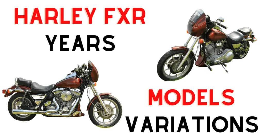 A custom infographic introducing the different models and variations of the Harley FXR