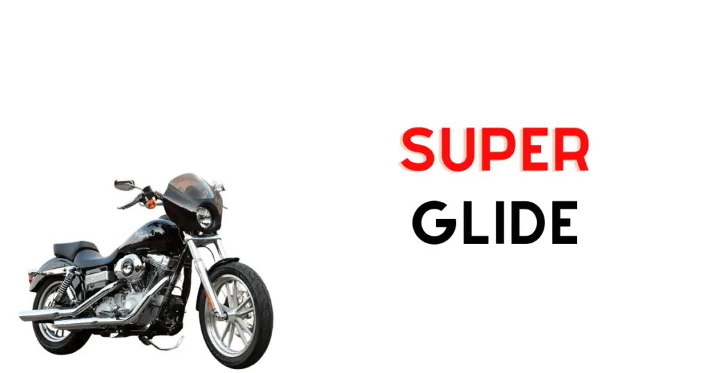 Custom infographic introducing the Harley Dyna Super Glide