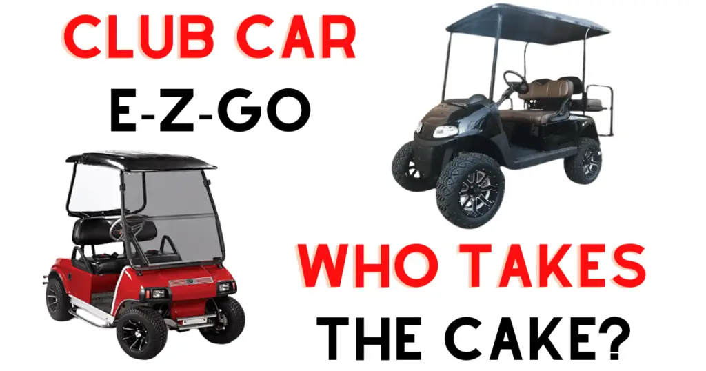 Custom infographic introducing the comparison between Club Car and EZGO golf carts
