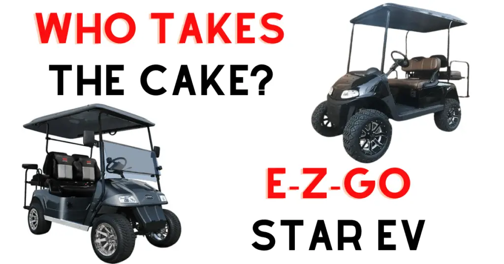 Custom infographic introducing the comparison between Star and EZGO golf carts