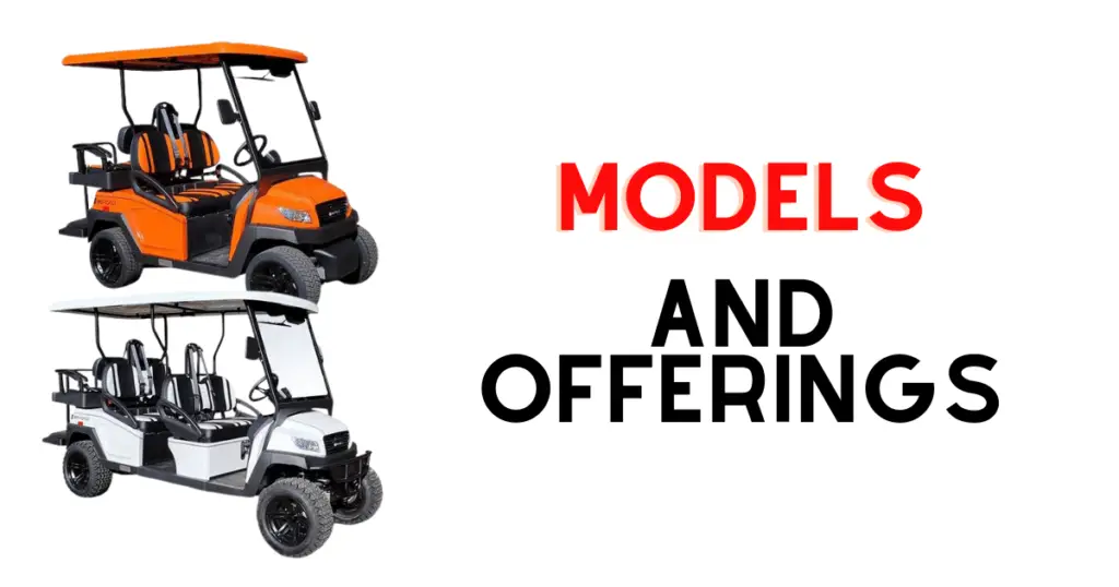 Custom infographic introducing the different models and offerings by the Bintelli golf cart company