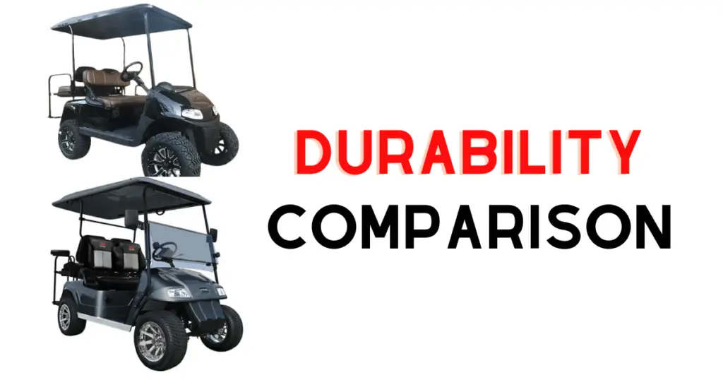 Custom infographic introducing the durability comparison between Star EV and EZGO golf carts