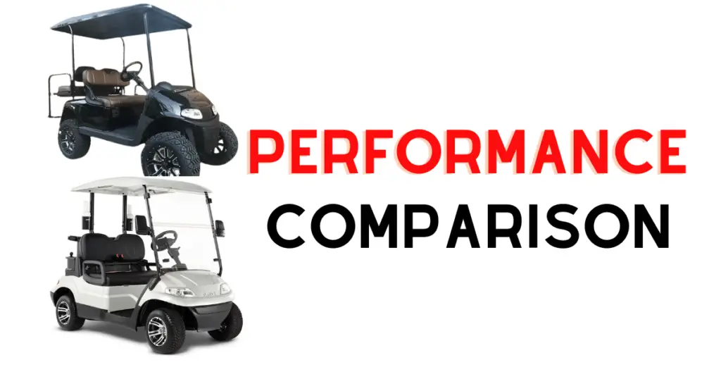 Custom infographic introducing the performance comparison between EZGO and Advanced EV