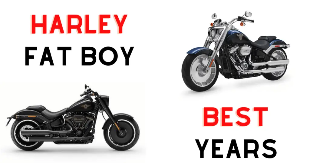 Custom infographic with two fat boy motorcycles, introducing the best years for the model