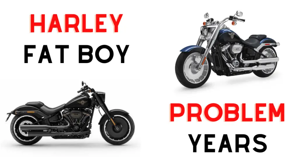 Custom infographic with two fat boy motorcycles, introducing the most problematic model years