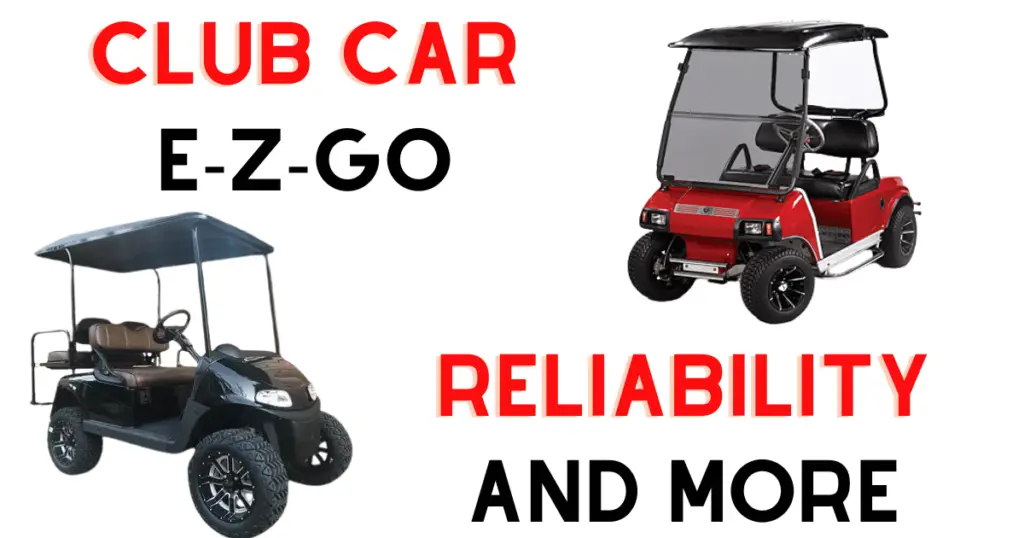 custom infographic comparing the reliability of EZGO and Club Car golf carts among other comparisons