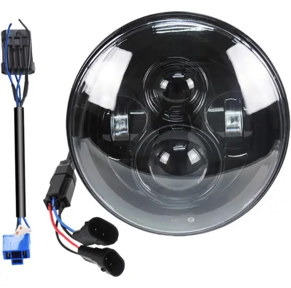 7 Inch Super White LED Headlight for HD Street Glide - Fits 2014-2022+ Street Glide Special,Hi-Lo Beam Headlight With Dual Beam Adapter,Black Housing
