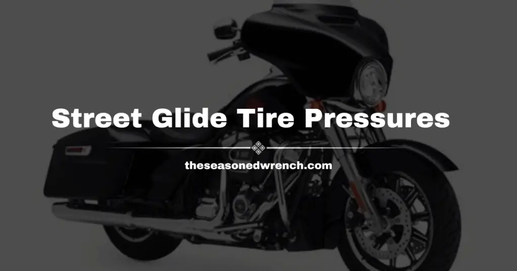 A Harley Davidson Street Glide with low tire pressure, used to visualize how improper tire pressure can affect safety and performance