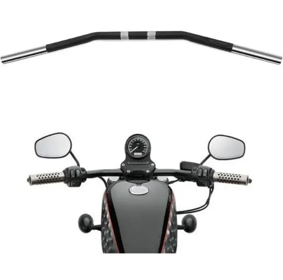 Alpha Rider 1 inch Drag Style Steel Handlebars Drag Bar Dimpled for Harley Sportster 883 1200 Nightster 07-later XL