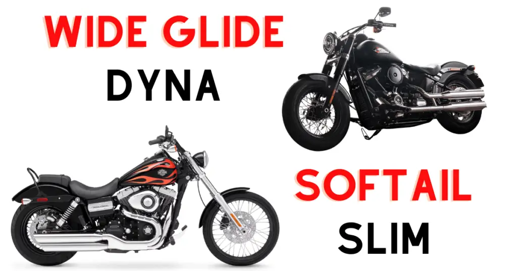 Custom infographic including a Dyna Wide Glide and a Softail Slim