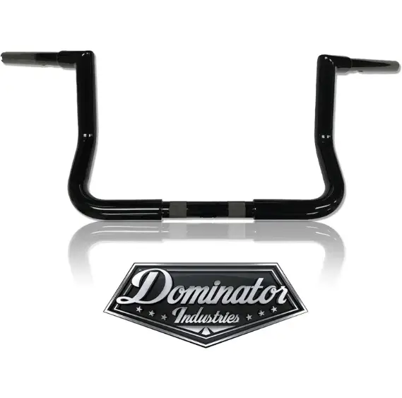 Dominator Industries 1 14 inch Miter Cut Bagger Ape Handlebar, 10 inch Rise, Gloss Black Compatible With 1996-2022 Electra Glide (FLH), Ultra Classic (FLHTC), and Street Glide (FLHX)