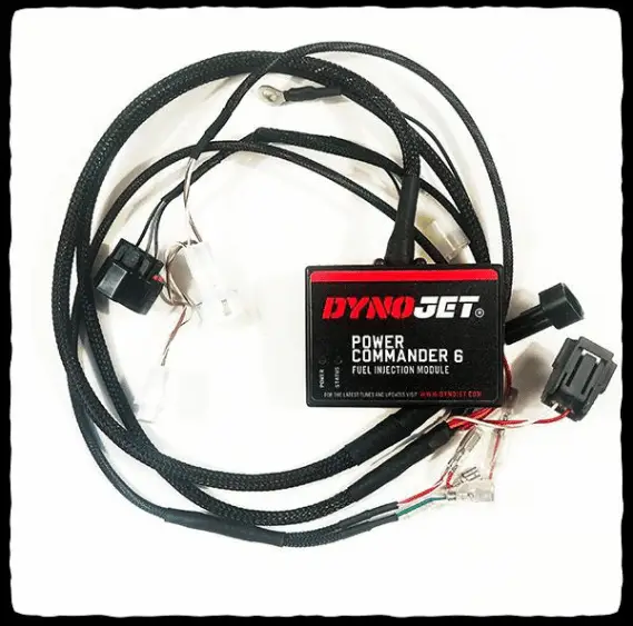 Overhead view of the PC6 from Dynojet, harness included