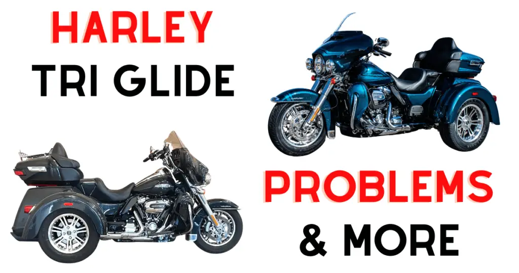 Two Harley Tri Glides posed next to each other, introducing the common problems with their reverse motors