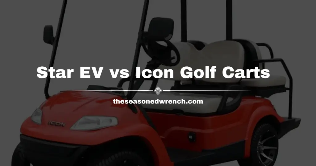 Example of an Icon golf cart, my preference between that and the Star EV golf carts they're compared to