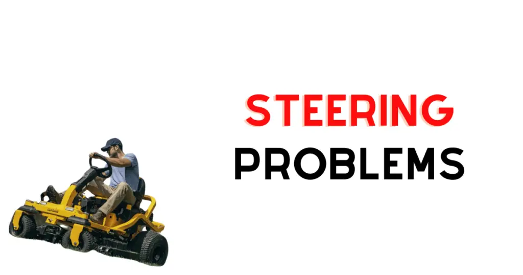 Close-up of a Cub Cadet mower's steering mechanism highlighting common steering issues that owners may encounter.