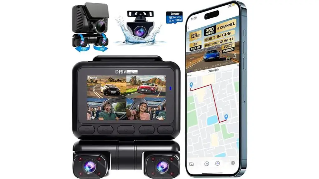 360 4 channel dash camera