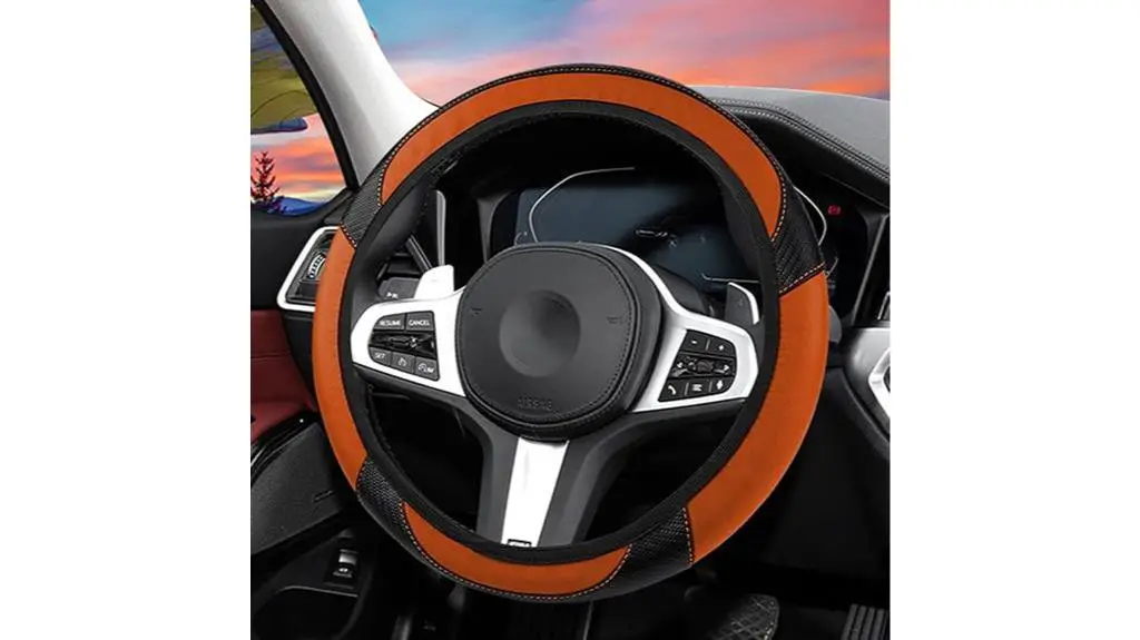 anti slip leather steering cover