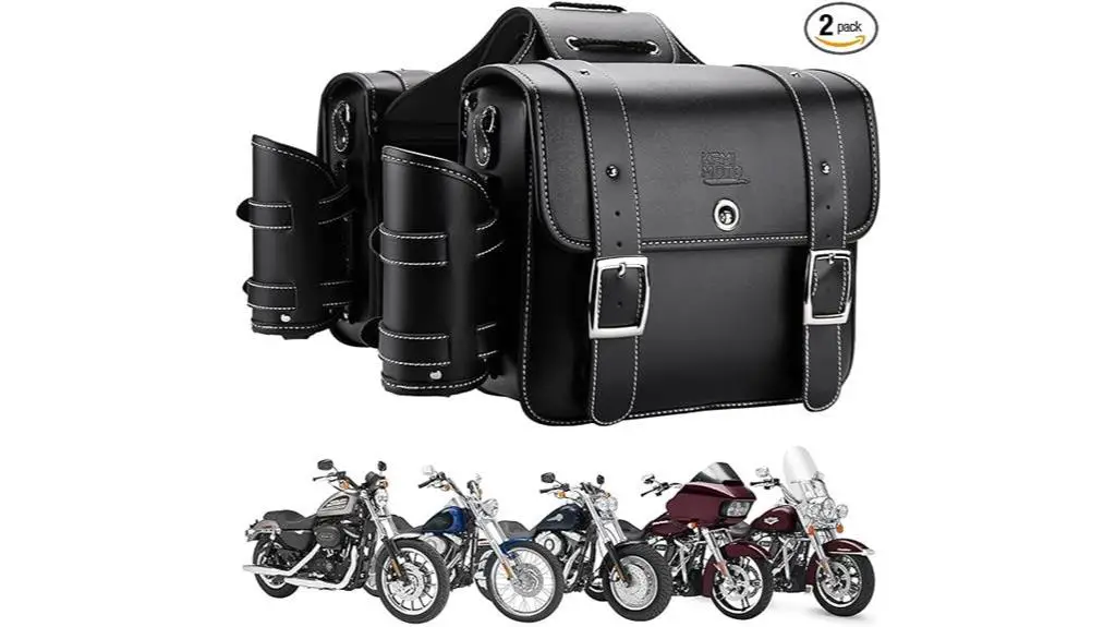 black 20l motorcycle saddlebags