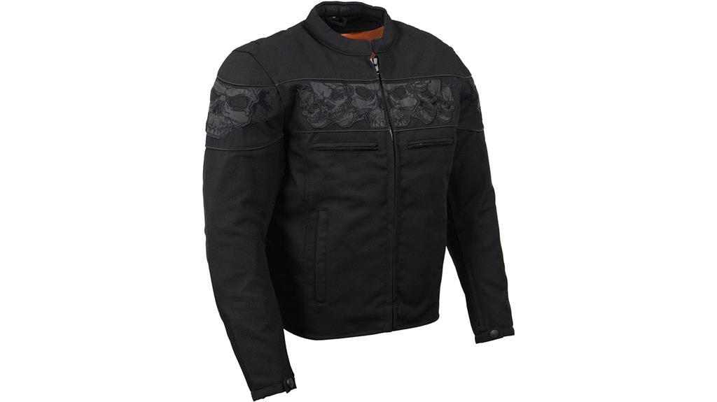 black textile motorcycle jacket