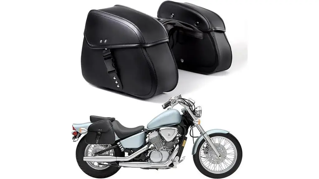 black waterproof motorcycle saddlebags