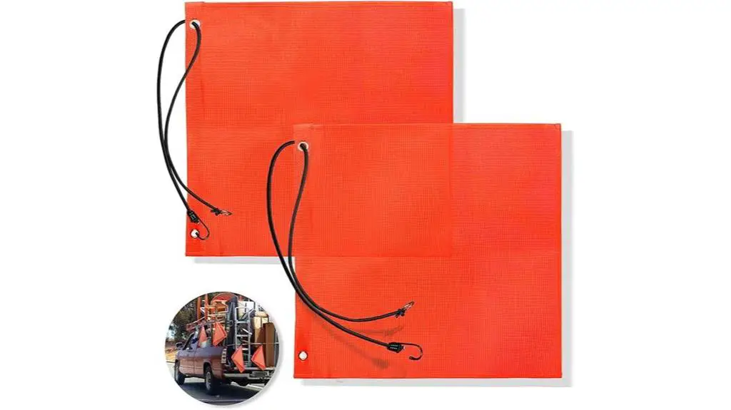 bright orange warning flags