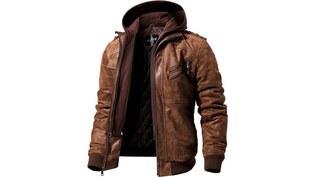 brown leather motorcycle jacket