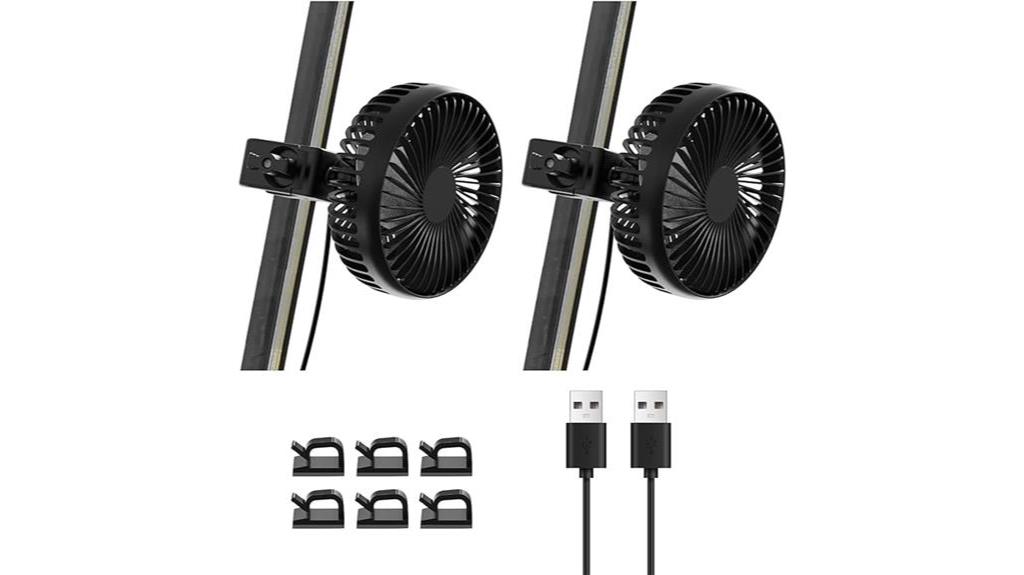 dual usb fans golf cart