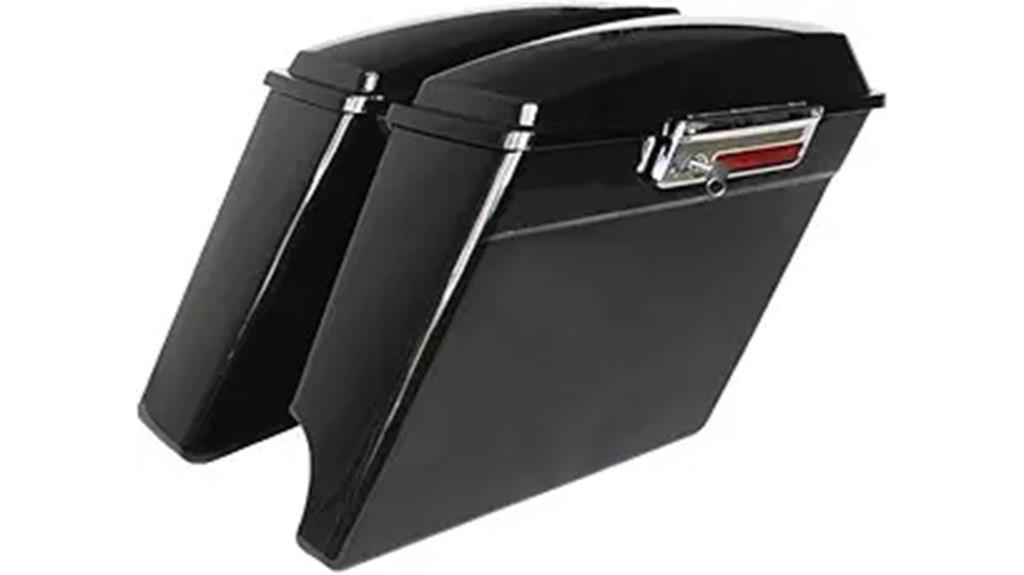 extended black saddlebags with lids