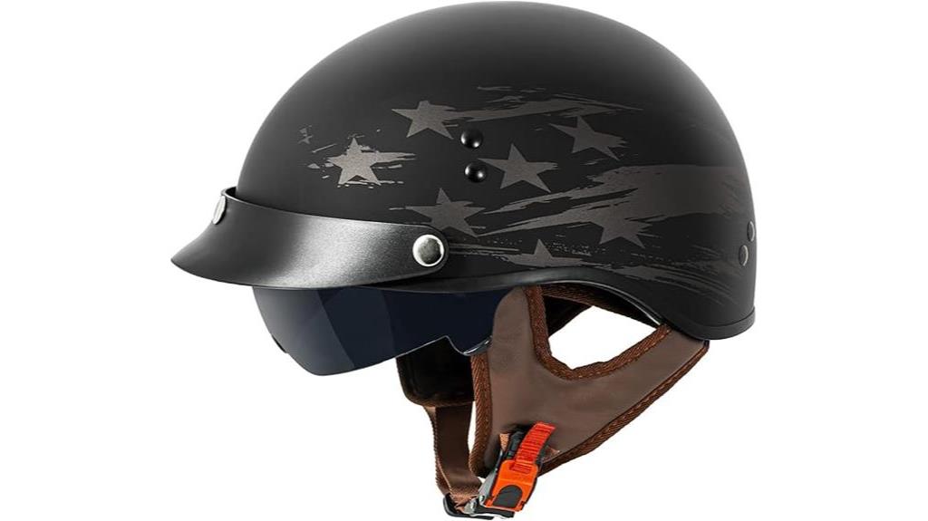 flat black half helmet