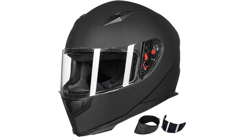 full face helmet with removable winter neck scarf