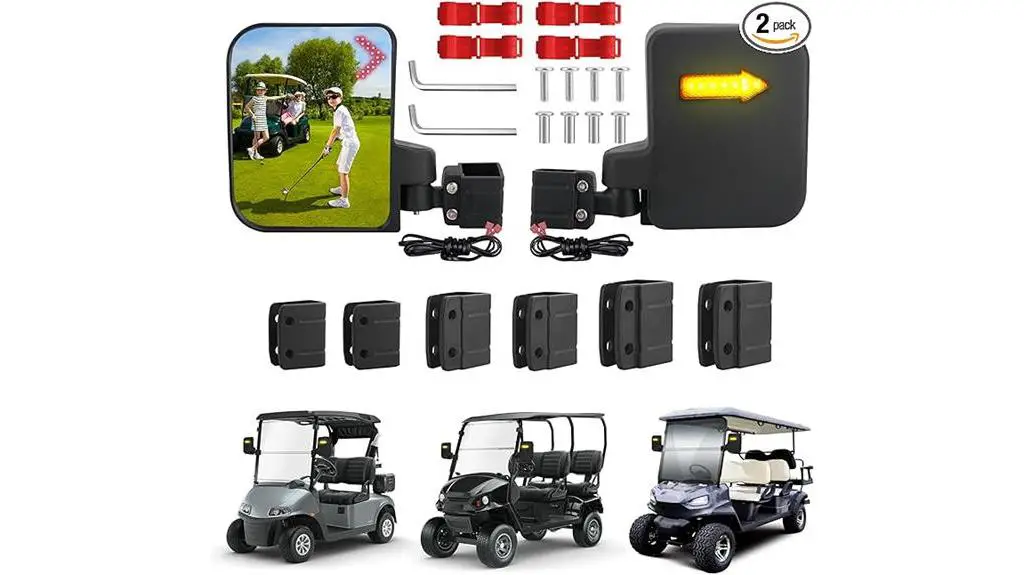 golf cart mirrors with signals