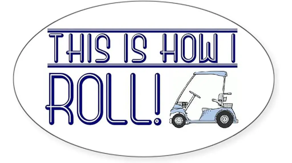 golf cart oval sticker