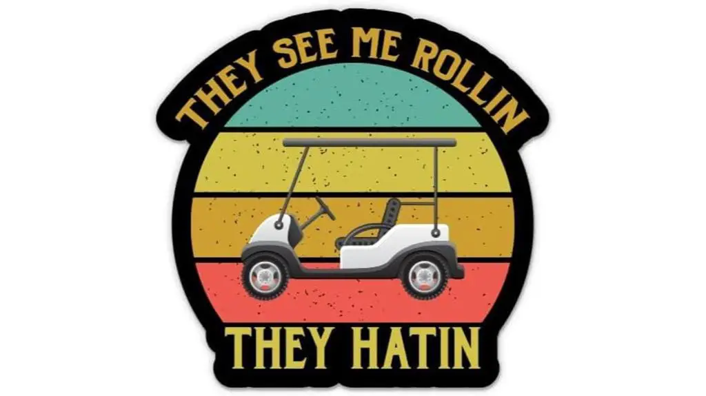 humorous golf cart sticker