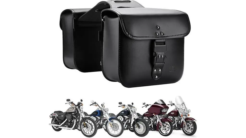 kemimoto black motorcycle saddlebags