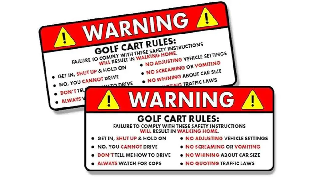 kramer golf cart safety stickers